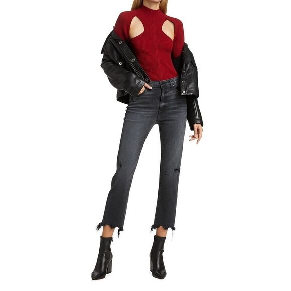 NWT $245 Jonathan Simkhai Standard River High Rise Straight-Leg Jeans Size 26 - Picture 1 of 7